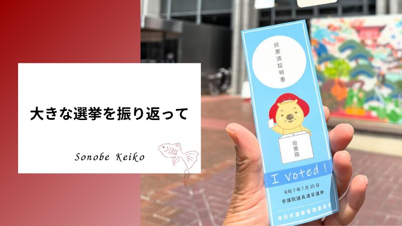 大きな選挙を振り返って